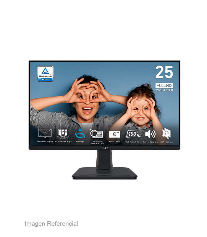 9S6-3PC2CM-001 MONITOR MSI PRO MP251 / FHD / 100HZ / IPS / 24.5" / HDMI / VGA - Imagen 1
