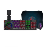 KIT ENKORE GAMER BRAVIO4 TECLADO + MOUSE + AURICULAR + PAD MOUSE ENT G1000-4 / USB / RAINBOW