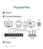SWITCH TP-LINK / TL-SG108 / 8 PORT / 10/100/1000 MBPS / METAL - Imagen 2