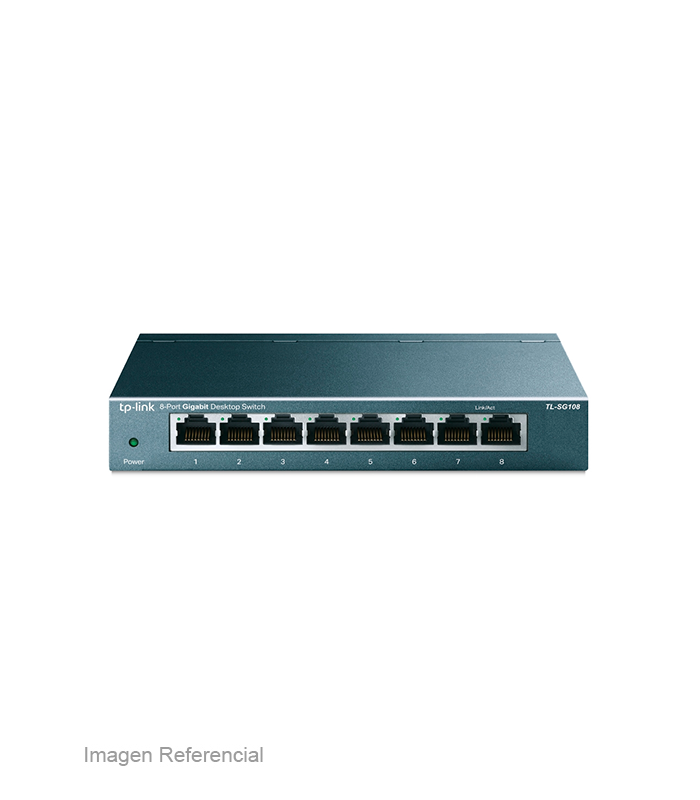 1730502258 SWITCH TP-LINK / TL-SG108 / 8 PORT / 10/100/1000 MBPS / METAL - Imagen 1