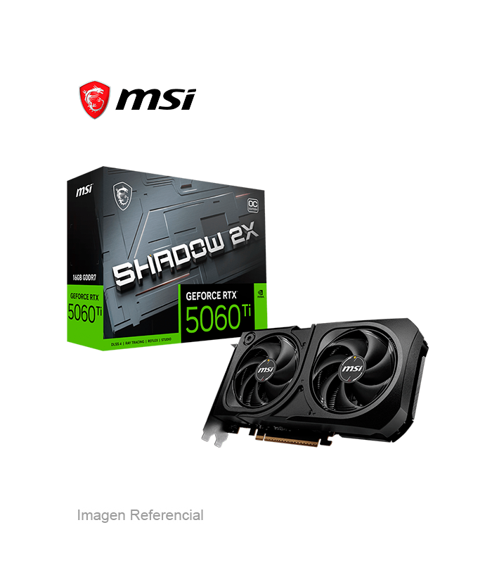 912-V535-029 TARJETA DE VIDEO MSI SHADOW 2X / 5060TI / 16GB / GDDR7 / 128 BIT / DP X3 / HDMI X1 - Imagen 1