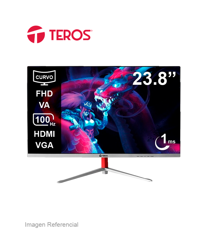 TE-2402S MONITOR TEROS CURVO TE-2402S / 23.8" / FHD / 100HZ / HDMI / VGA - Imagen 1