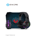KIT ENKORE BRAVIO ENT G1000NB / MOUSE + PAD MOUSE + AUDIFONO / USB / RAINBOW