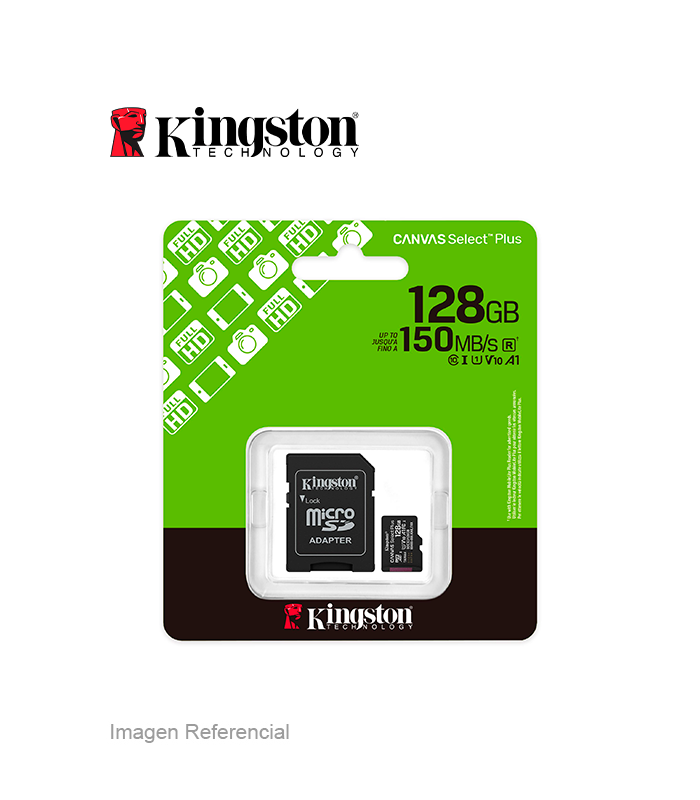 Cl10 MEMORIA MICROSD KINGSTON 128GB / CL10 / ADP / 150MB/S - Trading Store SRL