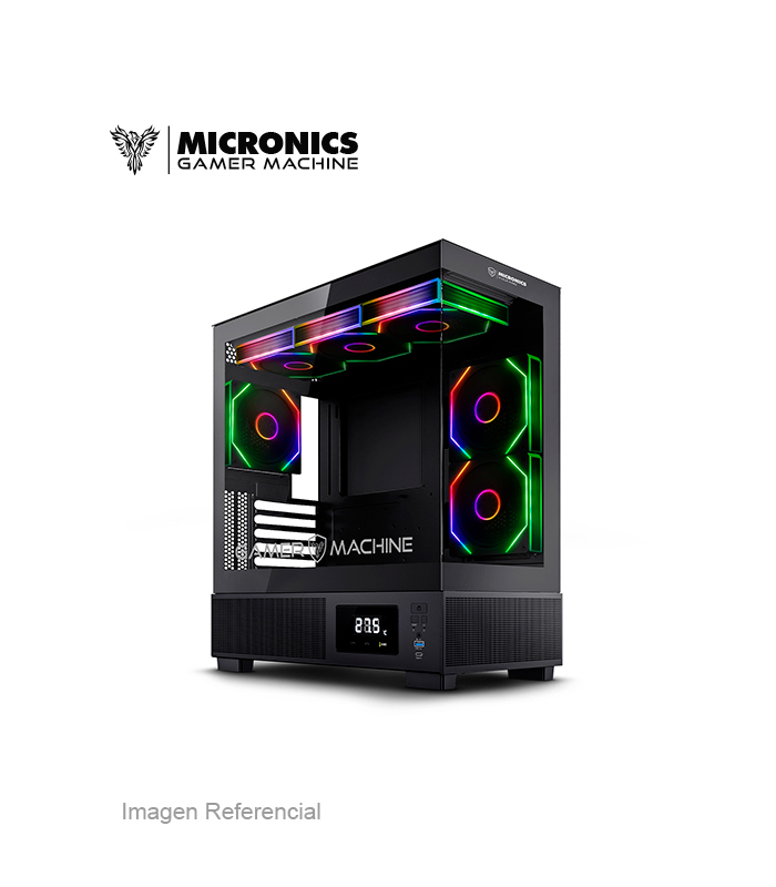 MIC FC1001 CASE MICRONICS VULKANO MIC FC1001 / 6FAN ARGB / BLACK - Imagen 1